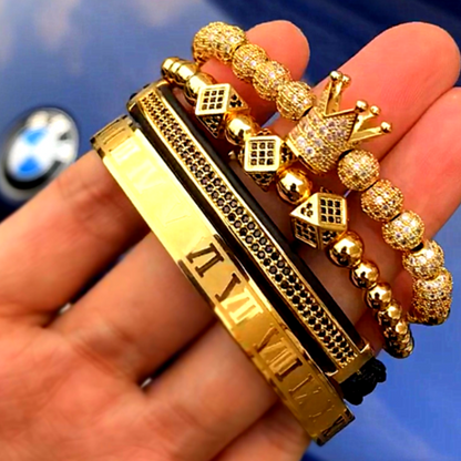 Royal Elite Luxury Crown - 4 pcs Bracelet Set