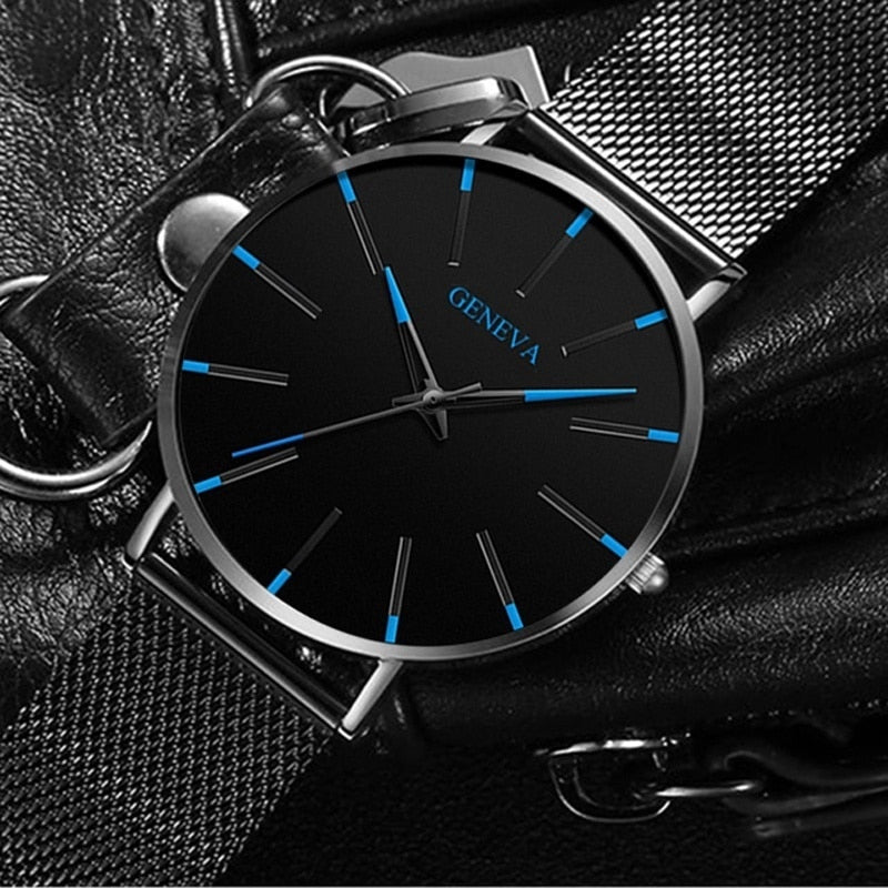 Geneva Ultra Slim Minimalist Black Watch