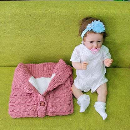 Newborn Baby Winter Warm Sleeping Bags Infant Button Knit Swaddle Wrap Swaddling Stroller Wrap Toddler Blanket Sleeping Bags