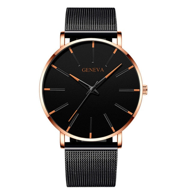 Geneva Ultra Slim Minimalist Black Watch