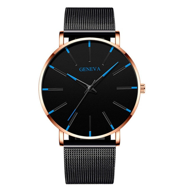 Geneva - Ultra Thin Minimalist Black Watch