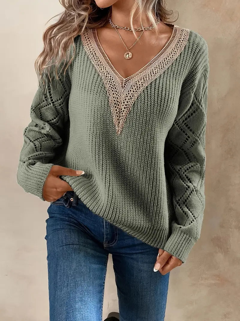 Khea V Neck Knitted Sweater